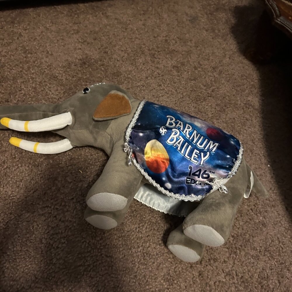 Barnum & Bailey 146th Edition Push Elephant Stuffed Animal Like New Circus Toy